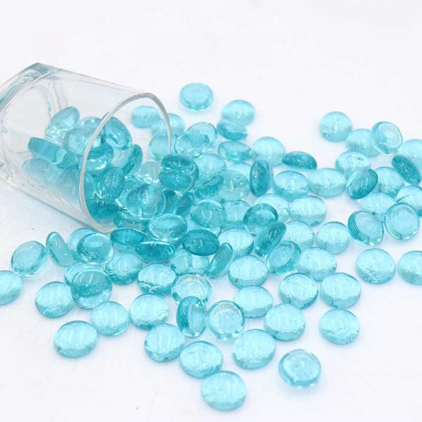 Aqua Blue Flat Glass Gems