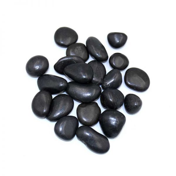 black poshed pebbles