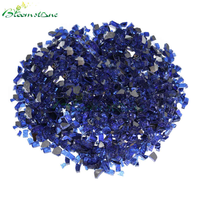 Cobalt Blue Fire Glass 1/2 inch - Blue Fire Pit Glass - Preferred for ...