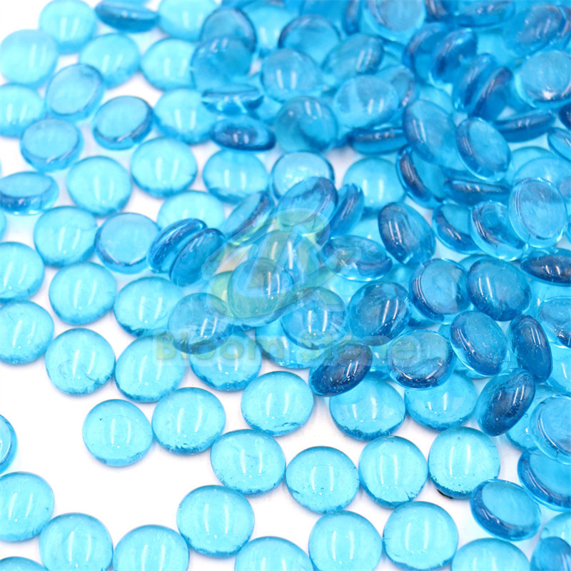 Elevate Your Décor with Exquisite Transparent Caribbean Blue Glass Gems  17-19mm - BloomStone