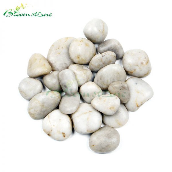 white polished pebbles