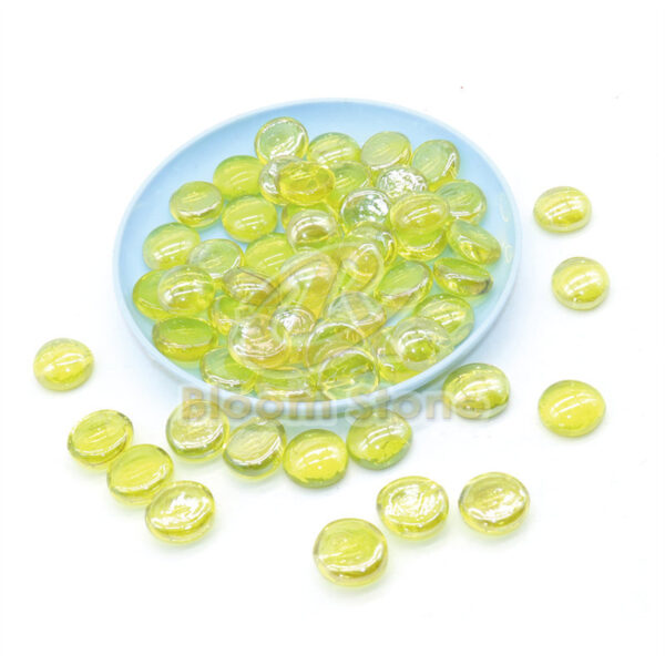 yellow flat glass beads