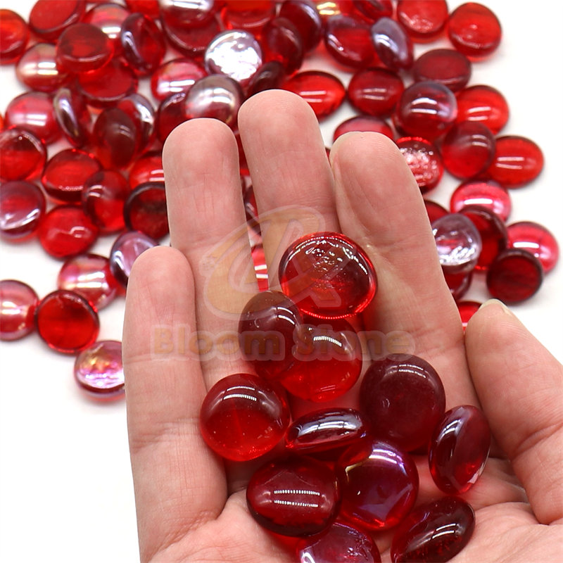 17-19mm Flat Glass Beads Glass Gems Aquarium Pebbles/Vase Filler