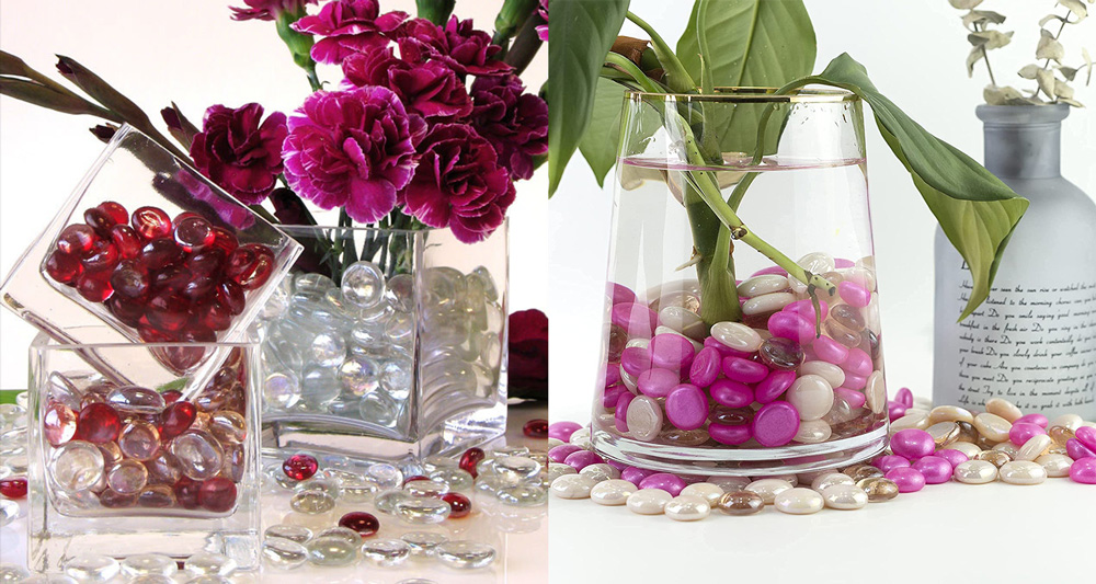 flat glass beads for vase filler
