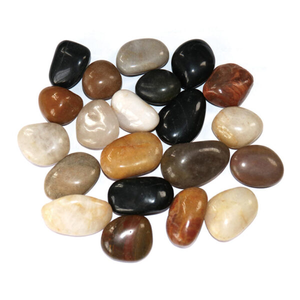 Premium Mixed Color Polished Pebbles – Vibrant Decorative Stones for Every Project
