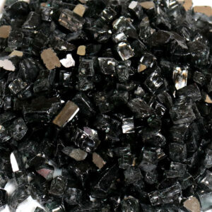 12 Inch Black Reflective Tempered Glass Rocks for Fire Pit and Fireplace