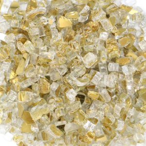 12 Inch Gold Reflective Tempered Glass Rocks for Fireplace