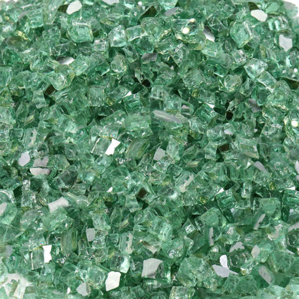 12 Inch Green Reflective Tempered Glass Rocks for Fireplace