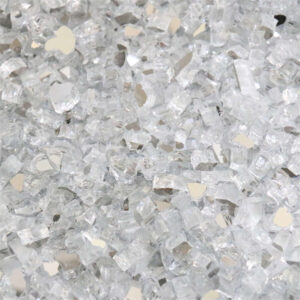 12 Inch White Reflective Tempered Glass Rocks for Fire Pit and Fireplace