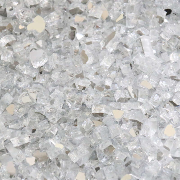 12 Inch White Reflective Tempered Glass Rocks for Fire Pit and Fireplace
