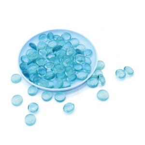 Aqua Blue Flat Glass Marbles – Decorative Gems for Vases, Crafts & More