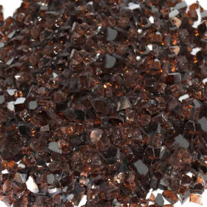 Copper Fire Pit Glass – 1/2 Inch Reflective Tempered Glass Rocks