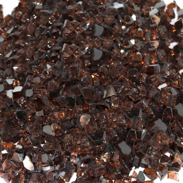 Copper Fire Pit Glass – 1/2 Inch Reflective Tempered Glass Rocks