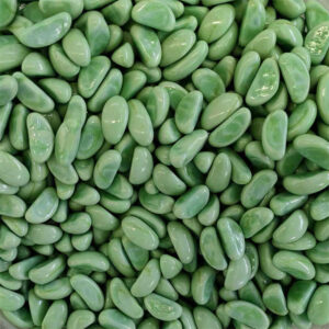 Green Glass Bean for Memorial and Decorative Use