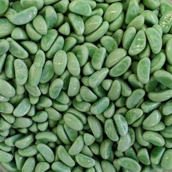 Green Glass Bean for Memorial and Decorative Use