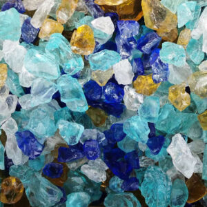 Mixed Color Crushed Glass Rock for Fire Pits and Decoration