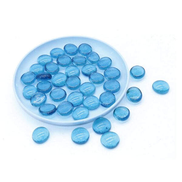 Ocean Blue Flat Glass Beads for Vase Fillers, Aquariums & Crafts