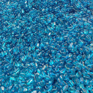 Ocean Blue Glass Cashews for Memorial and Decorative Use