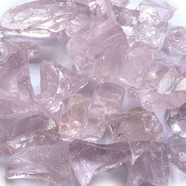 Pink Crushed Glass Rock for Fire Pits and Decorative Uses