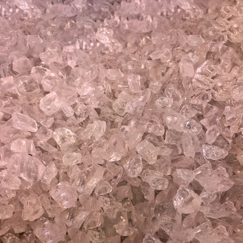 Pink Crushed Glass Rock for Fire Pits and Decorative Uses