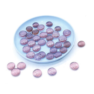 Purple Transparent Flat Glass Beads – Elegant Accent for Home Decor & Crafts