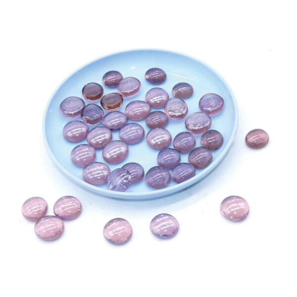 Purple Transparent Flat Glass Beads – Elegant Accent for Home Decor & Crafts