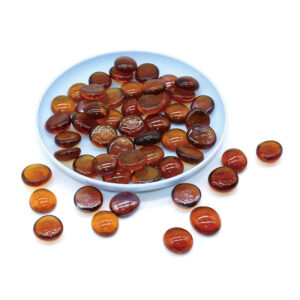 Transparent Amber Flat Glass Marbles for Elegant Decorative Accents