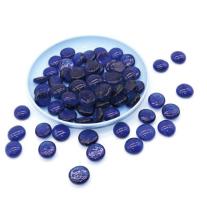 Transparent Cobalt Blue Flat Glass Gems for Decorative Use