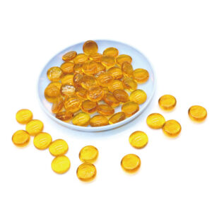 Transparent Orange Flat Glass Beads for Decorative Use