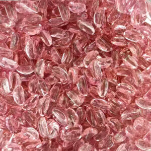 Transparent Pink Glass Bean – Soft, Elegant Decorative Accent
