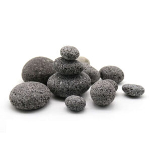 Tumbled Black Lava Rock – Oval Volcanic Stone for Fire Pits & Decoration