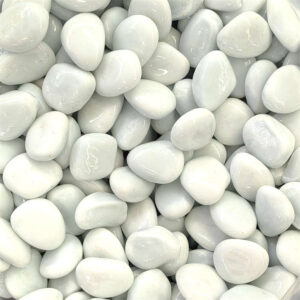 White Glass Pebbles – Brighten Your Space with Elegant Shine