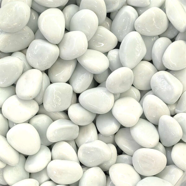 White Glass Pebbles – Brighten Your Space with Elegant Shine