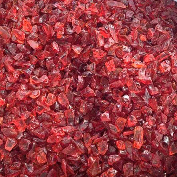 Red Crushed Glass Rock for Fire Pits and Decoration