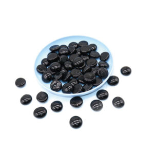 Black Glass Gems – 17–19mm Flat Glass Beads