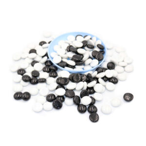Black & White Mixed Flat Glass Beads – 17–19mm