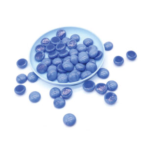 Cobalt Blue Glass Gems – 17–19mm Flat Glass Beads