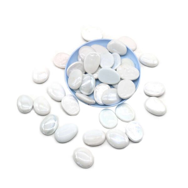 Large White Flat Glass Gems for Home and Garden Decoration
