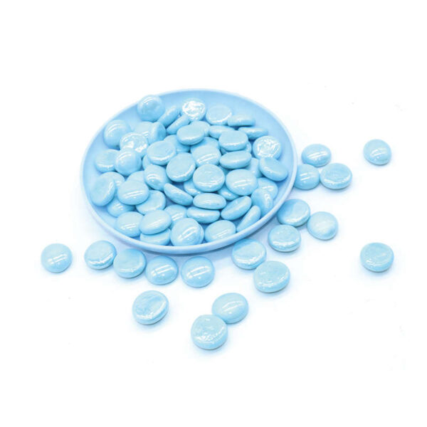Ocean Blue Glass Gems – 17–19mm Flat Glass Beads