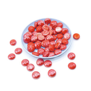 Red Glass Gems – Ceramic-Style Flat Marbles for Craft & Decoration