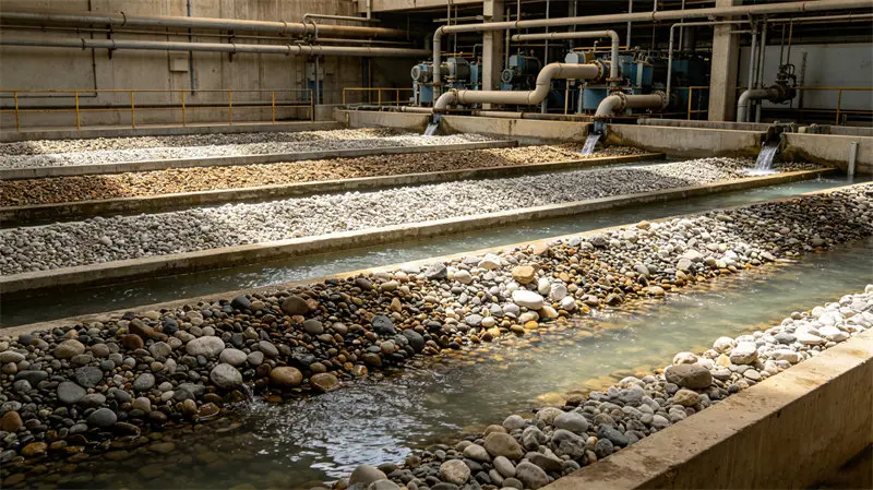 Selected filter gravel packed for water treatment and industrial use