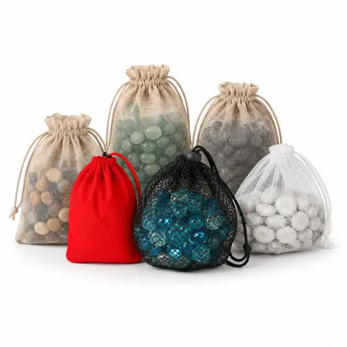 Drawstring Bag Packaging for Decorative Stones and Glass Gems