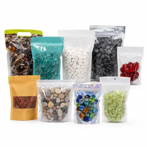 Pouch Packaging for Decorative Pebbles, Glass and Craft Stones