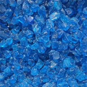 Ocean blue glass chunks for decorative landscaping