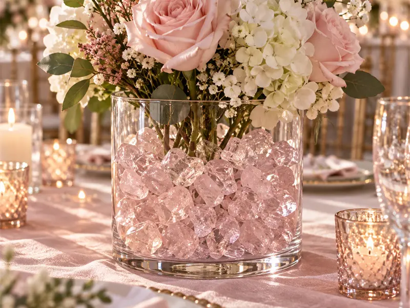 Blush Pink Glass Chunks for Elegant Decorative Projects